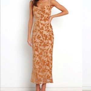 Petal & Pup tan velvet dress